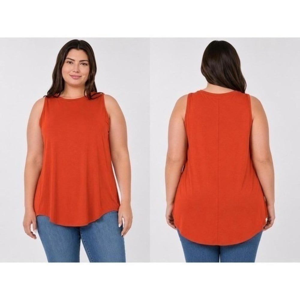 Women's Plus Size Tank Top by Zenana Hi-Low Dark Rust Size 2X New With Tags